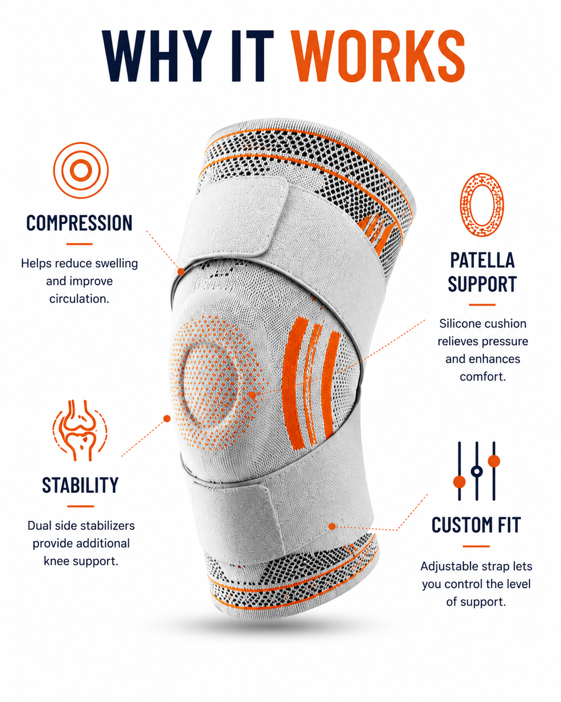 Professional Knee Brace Compression Sleeve
